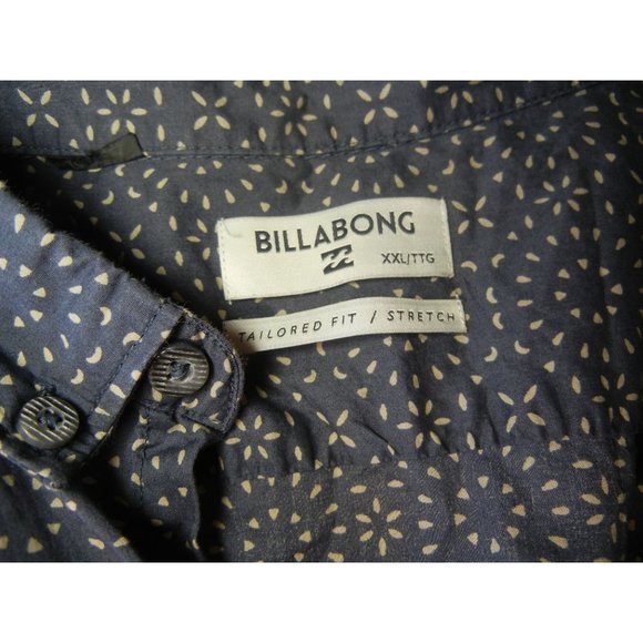 Billabong XXL tailored fit button up shirt blue & white pattern pocket preowned - Picture 7 of 7